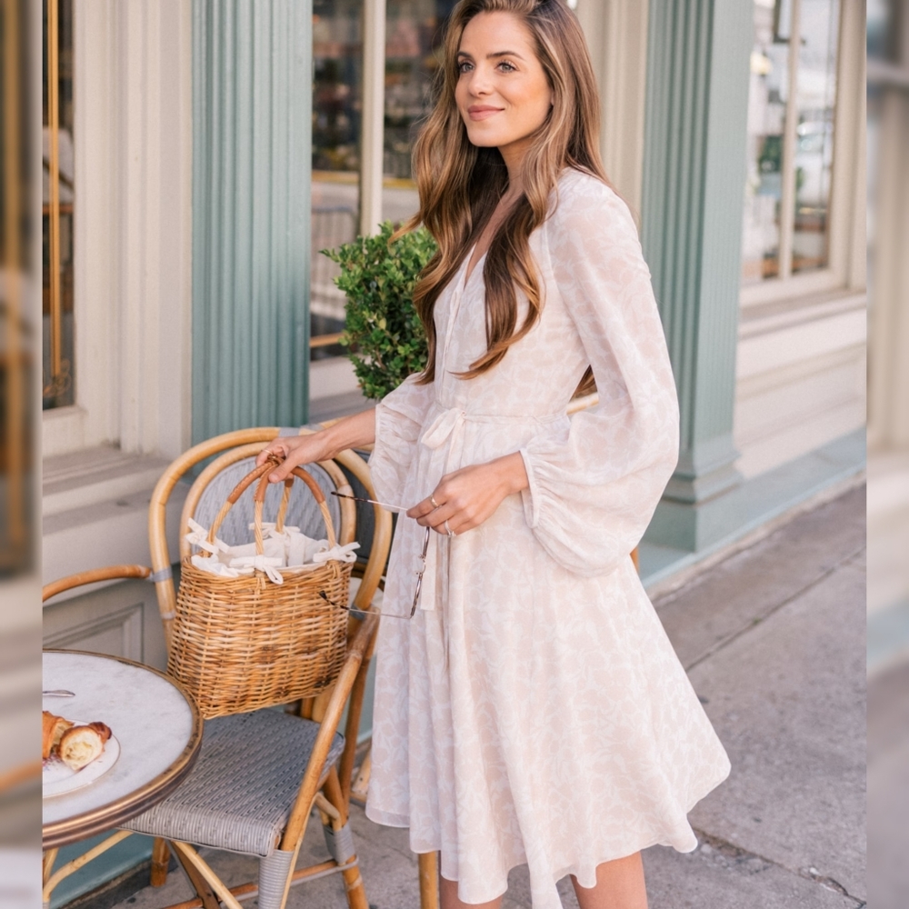 Gal Meets Glam Esther Ivory Floral Dress